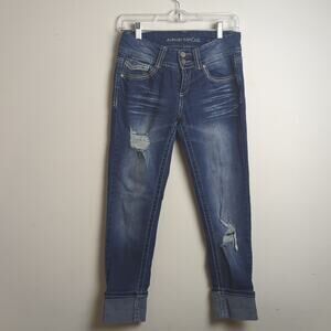 Almost Famous Jeans Cuffed Cropped Ankle Juniors Size 5